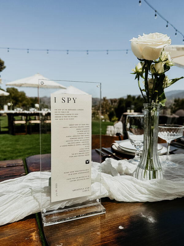 Wedding Table details at CRC Ranch In Temecula, CA. Photo by Wolfe Creative Weddings - a Social Media Content Creator for weddings in Temecula Wine Country.