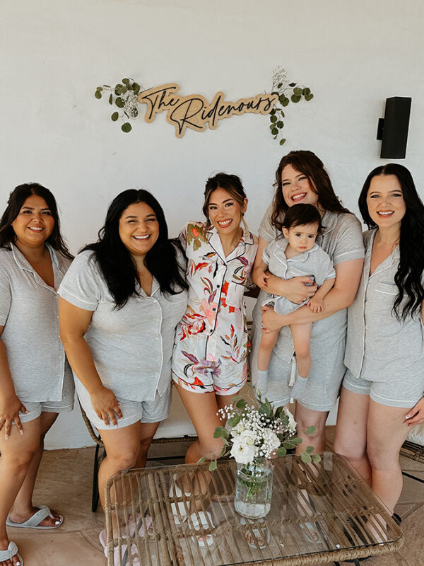 Bride and Bridesmaids in pajamas getting ready for a wedding at CRC Ranch Weddings in Temecula, CA