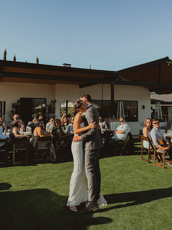 Bride and groom sharing first dance at CRC Ranch Weddings in Temecula CA